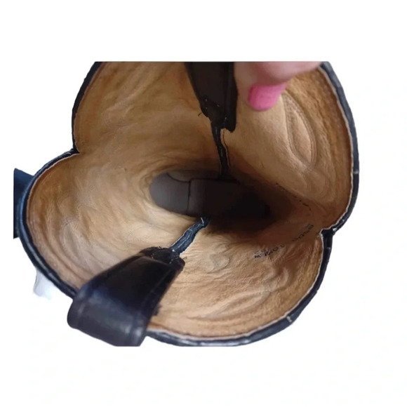 💥HOST  PICK💥 Dan Post Vintage Black Cowboy Boots Size 10.5 EW - Picture 8 of 14